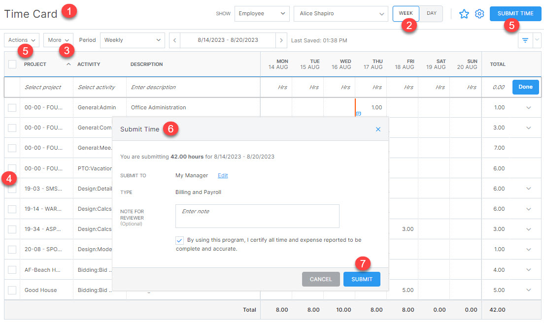 Time Card – CORE Help Center