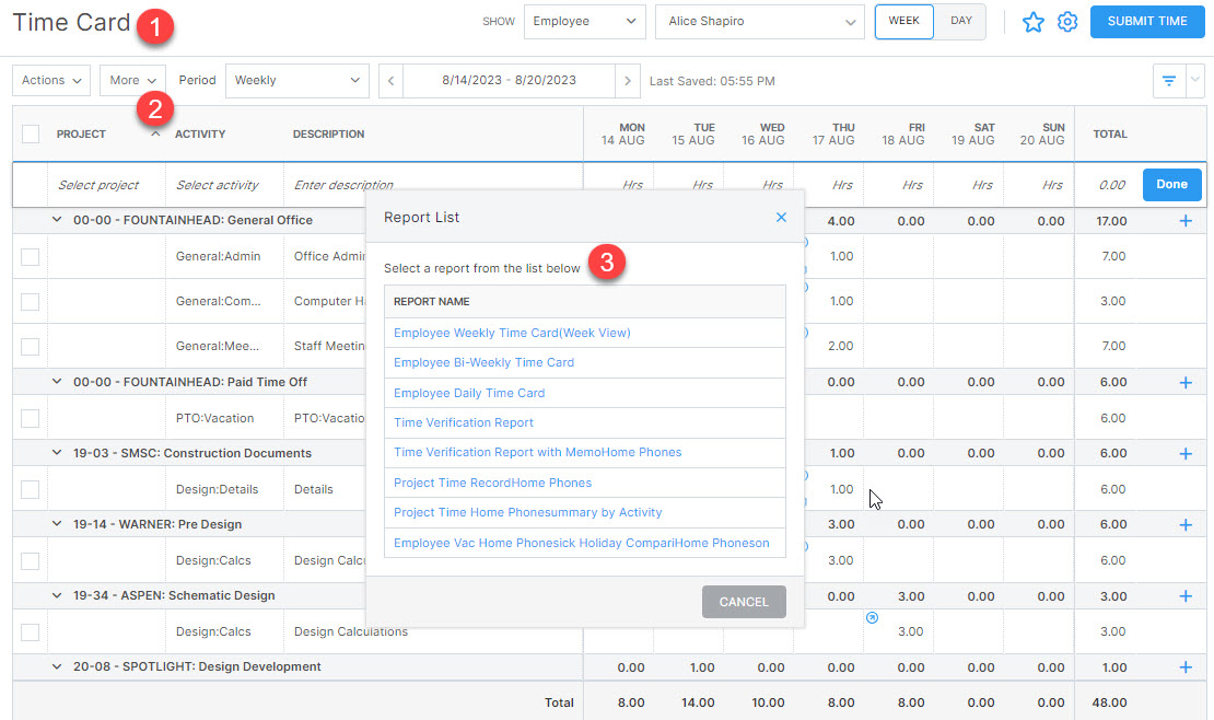 Time Card – CORE Help Center