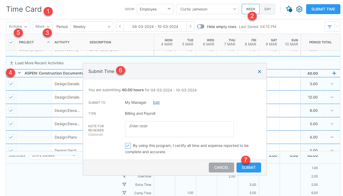 Time Card – CORE Help Center
