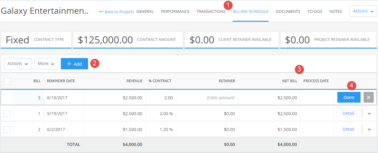 Billing Schedule CORE Help Center