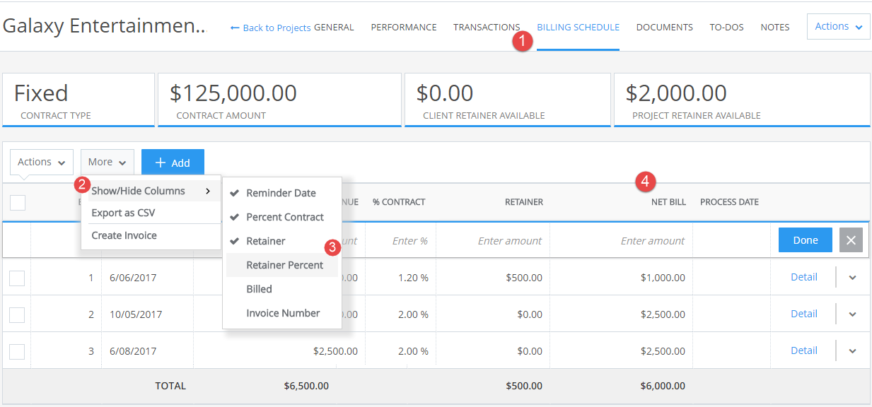 Billing Schedule CORE Help Center